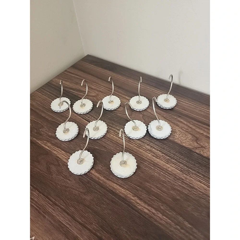 Vintage Coca-Cola Bottle Cap Shower Curtain Hooks Set of 11 Retro RedCategory